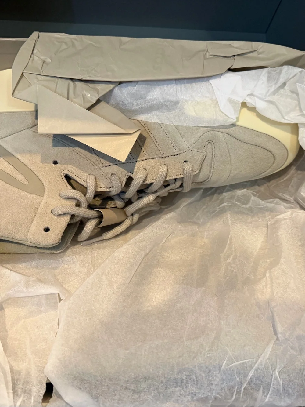 New In Box Adidas Fear of God Beige Suede High-Tops  11.5